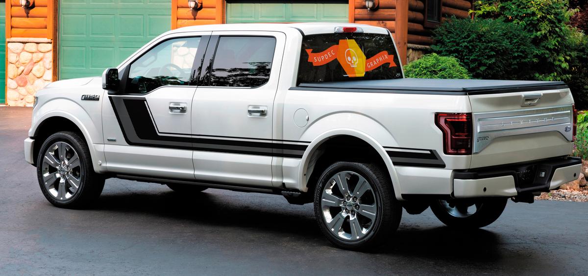 NEW Quake Ford F-150 Hockey Tremor Style Stickers Decals Stripes Vinyl Graphics
