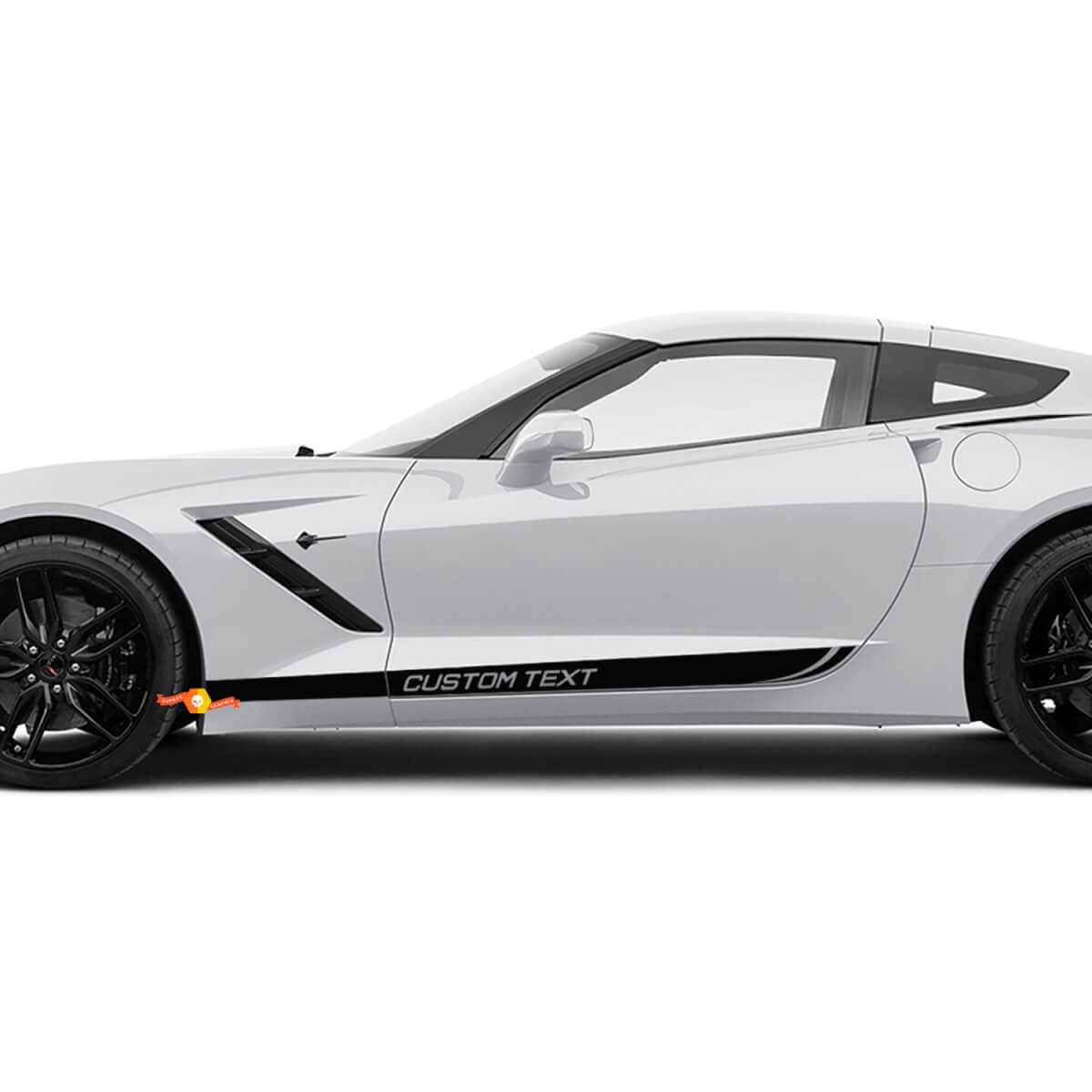 Custom Text Side Doors Stripes Decal for Chevrolet Corvette stickers