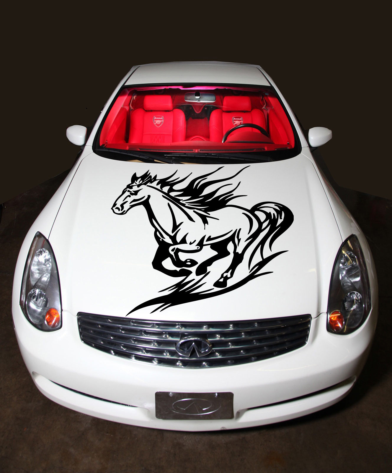 Running Horse Mustang Animal Cute Design Hood Vinyl Sticker Decals G26
