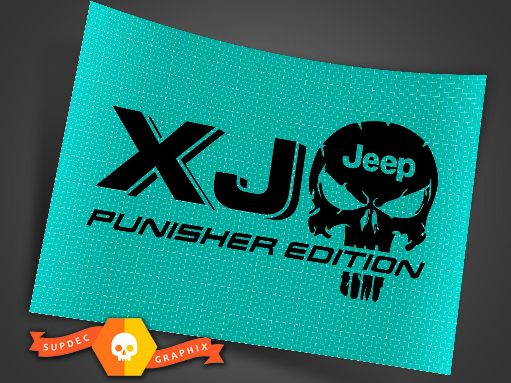 Truck Car Sticker Decal - (2) XJ JEEP Punisher EDITION - Vinyl Sticker Decal Outdoor vinyl