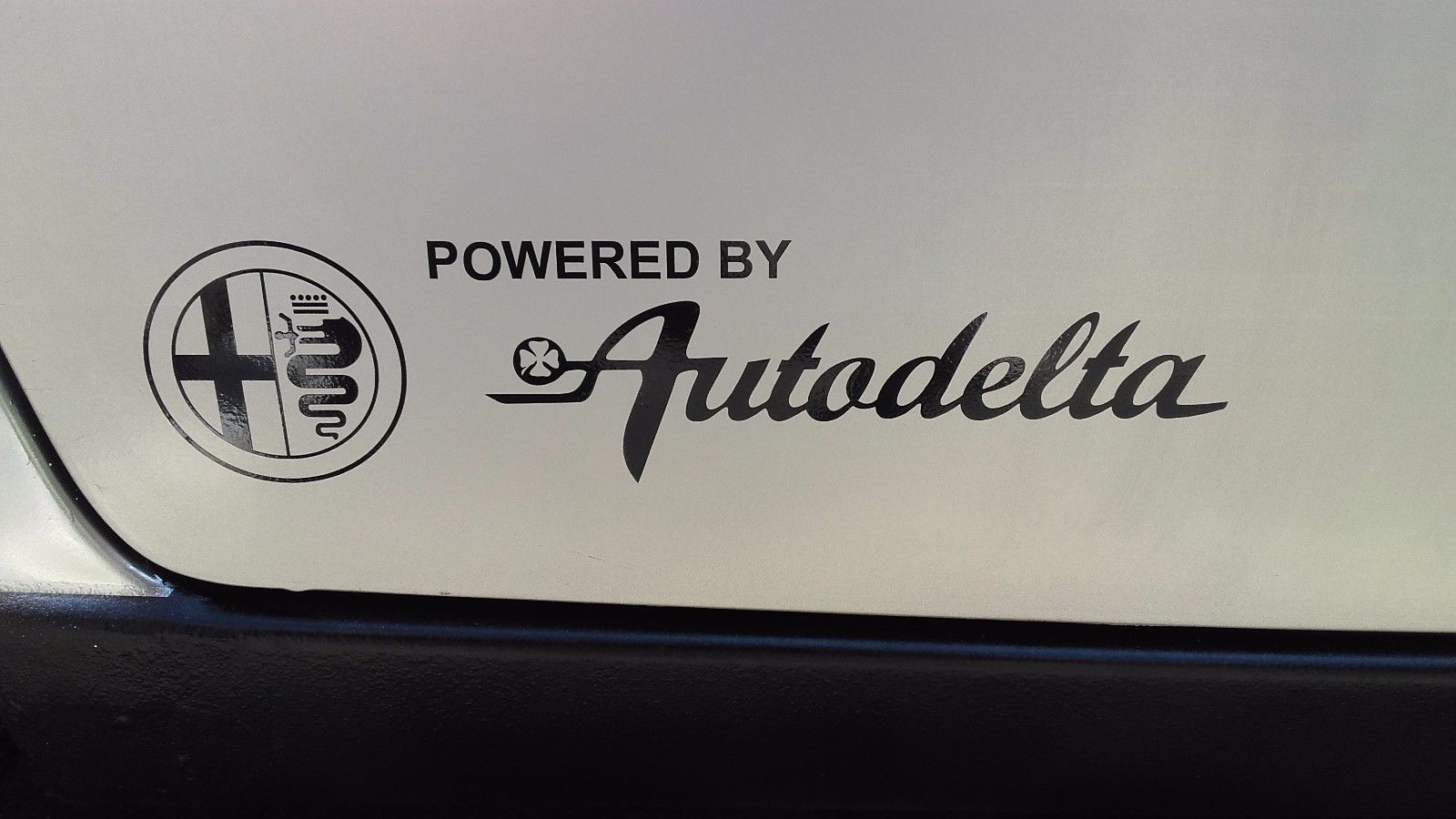 Set of 2x Powered by Autodelta body Sticker Decal fits Alfa Romeo Spider Giulia