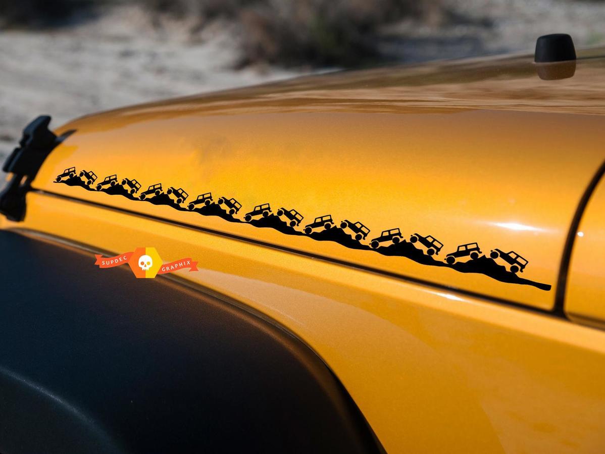 Pair of hood stripe of jeeps for  Wrangler Unlimited JK 4 2 Door