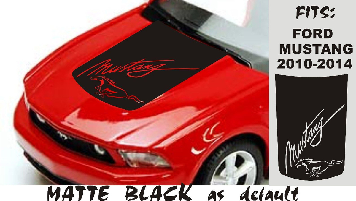 FORD MUSTANG 2010 2011 2012 2013 2014  - 2020 VINYL HOOD Sticker Decal SCRIPT LOGO