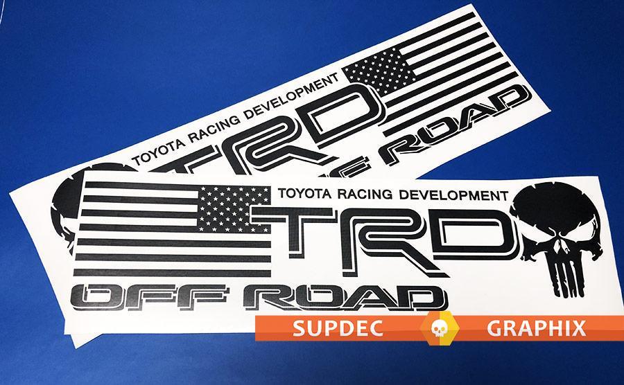 Pair of TRD USA Punisher Bed Side OFF ROAD EDITION Sticker Decal - Vinyl Sticker Decal Outdoor vinyl