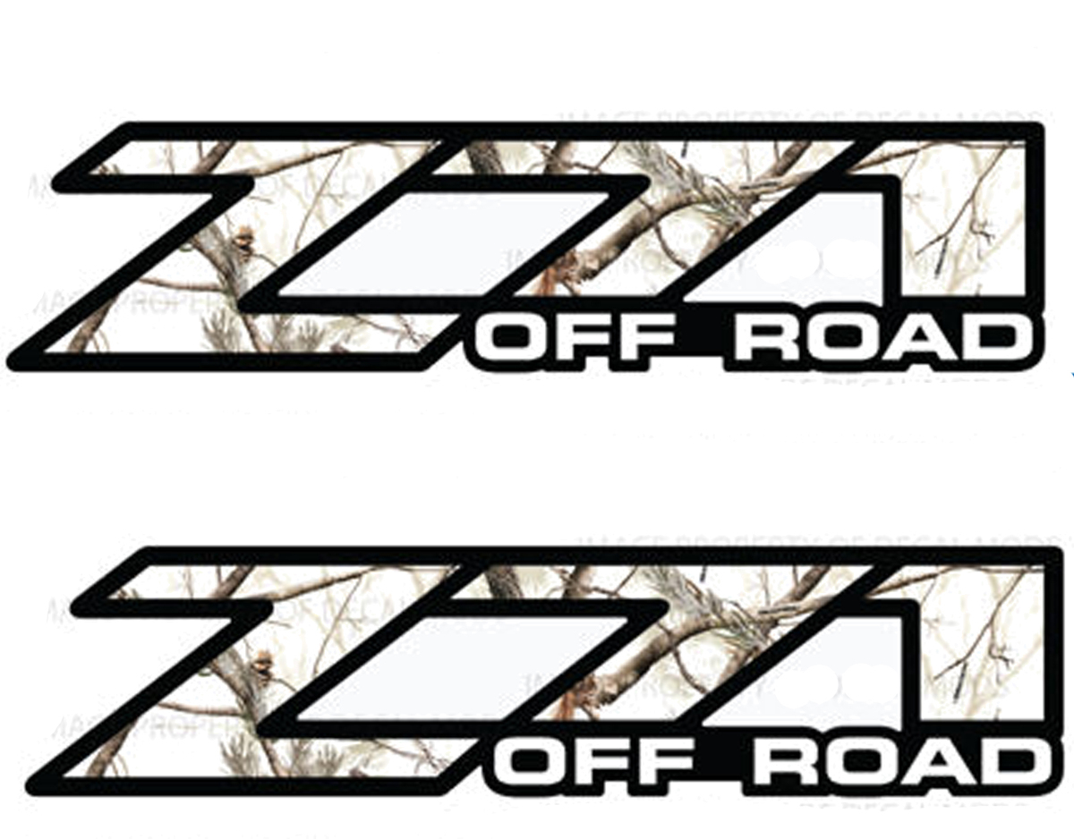2 Chevy Silverado Z71 Off Road decals Realtree APS Snow Camo stickers 1500
