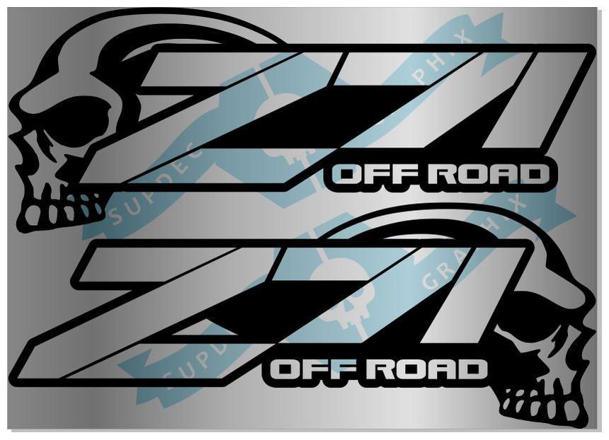 2 X Chevy SKULL Z71 4x4 OFF ROAD Decal Silverado Vinyl Sticker
