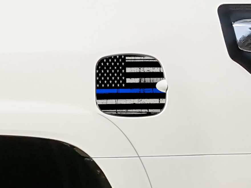 Toyota 4Runner TRD 4X4 bed Gas Cap Fuel US flag blue line Graphic decals stickers fits models 2010-2017

