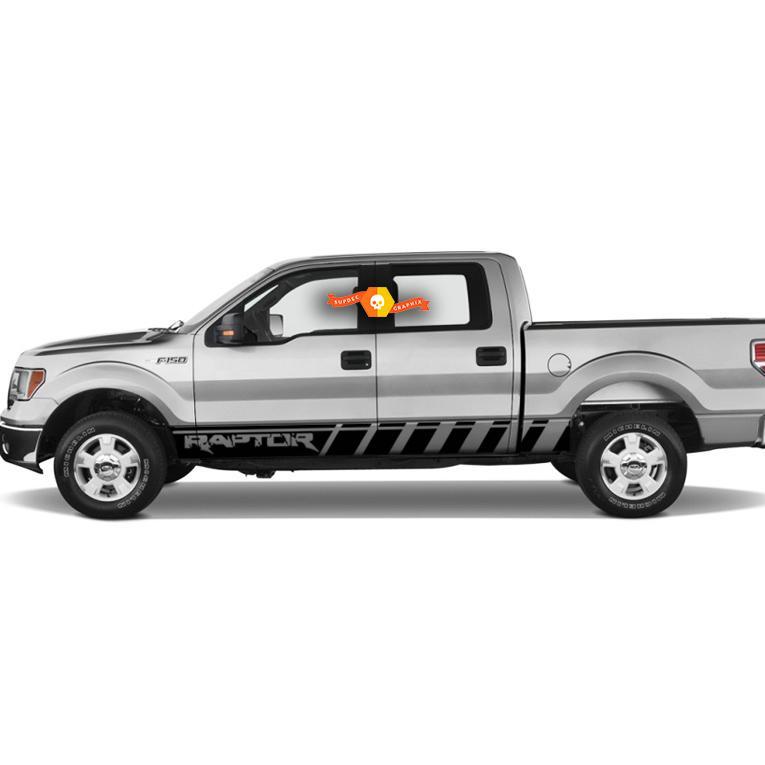 Ford Raptor lettering Truck F-150 Bed Side Rocker Panel Stripes Graphic decals stickers fits models 2010-2020
