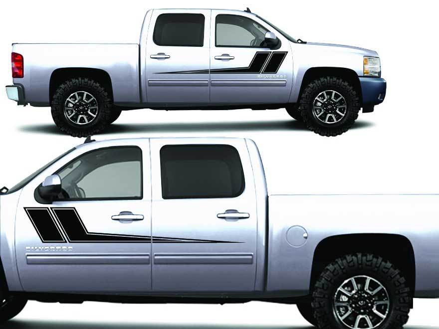 Chevrolet Silverado Truck 1500/2500/3500 RALLY STRIPE Graphic decals stickers fits models 2008-2013