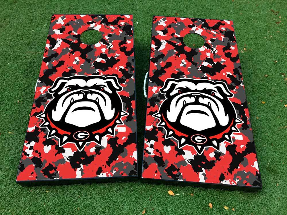 georgia bulldogs football Cornhole Board Game Sticker Decal VINYL WRAPS with LAMINATED
