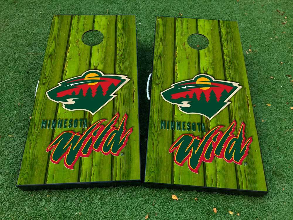 Minnesota wild hockey 1 Cornhole Board Game Sticker Decal VINYL WRAPS with LAMINATED
