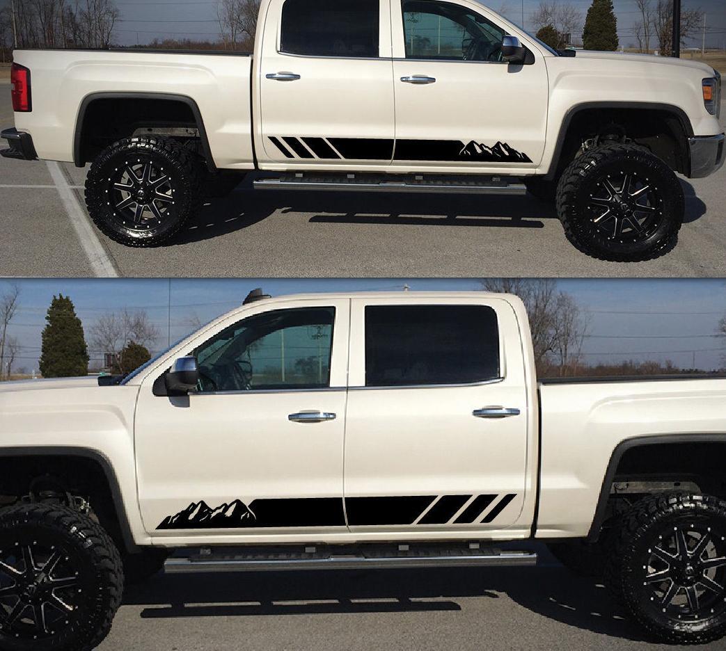 Decal Sticker Side Stripe Kit for GMC Sierra 1500 Headlight Flare Hood Off Road
