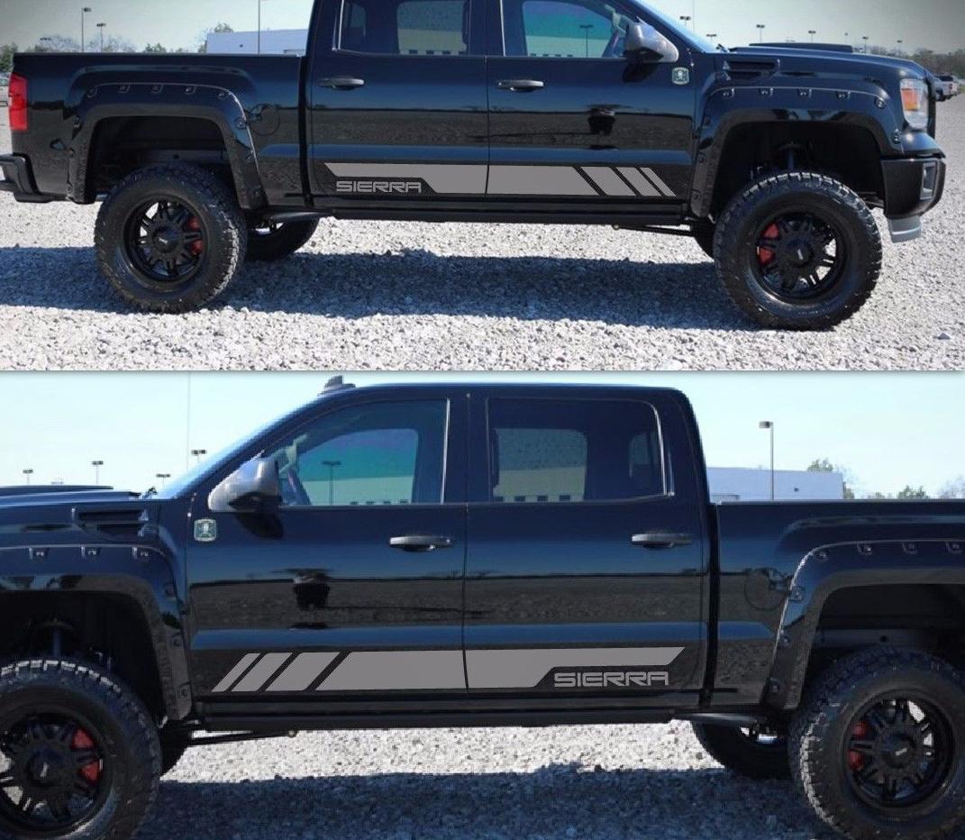 Decal Sticker Graphic Stripe Body Kit For GMC Sierra 1500 Light Chrome Fender
