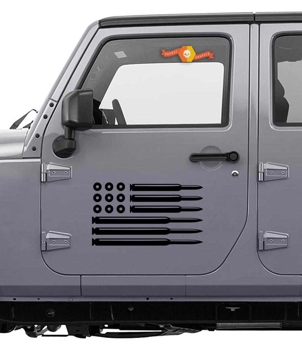 AMENDMENT DISTRESSED AMERICAN FLAG DECAL JEEP Vinyl Any Colors Sticker JK LJ TJ