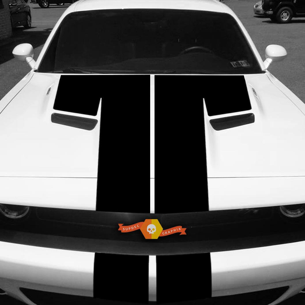 2015 2016 2017 Dodge Challenger T Hood Rally Racing Blackout Stripes Stickers Decals