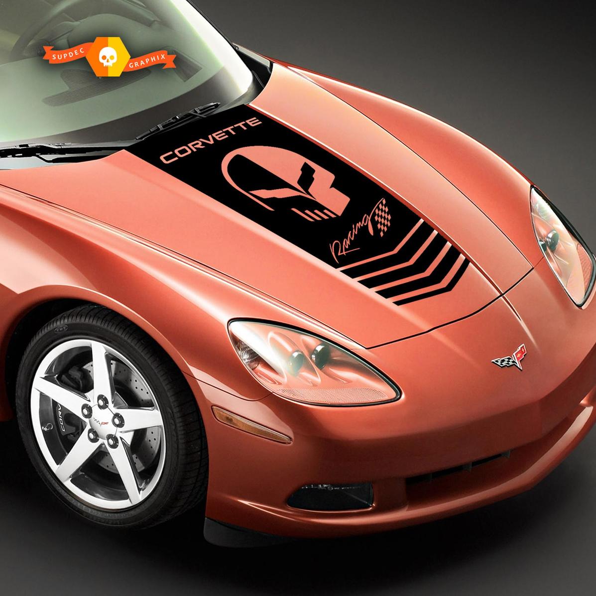 Chevy Corvette C4 C5 C6 C ZO6 ZR1 Hood Sticker Decal Stripes for Year Model 2013 & older