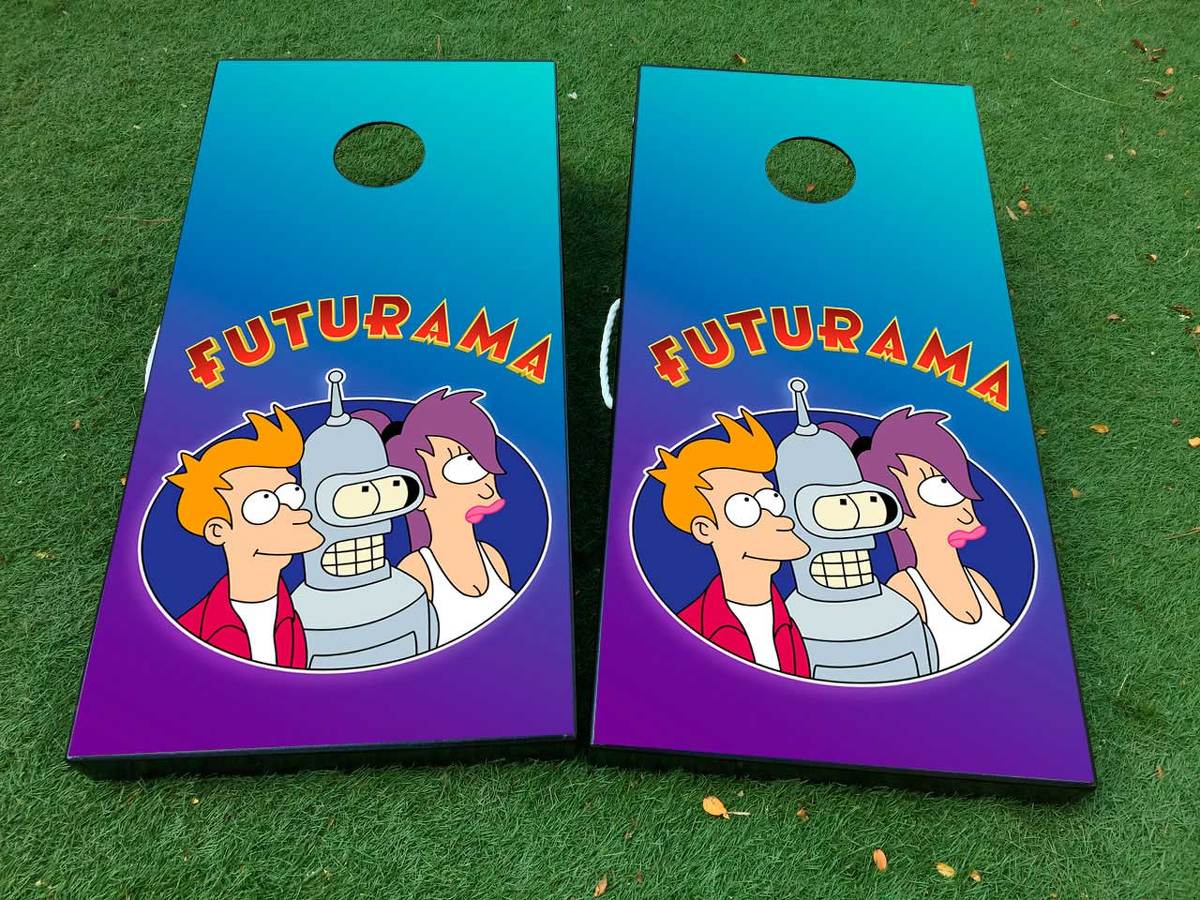 Futurama Cornhole Board Game Sticker Decal VINYL WRAPS with LAMINATED