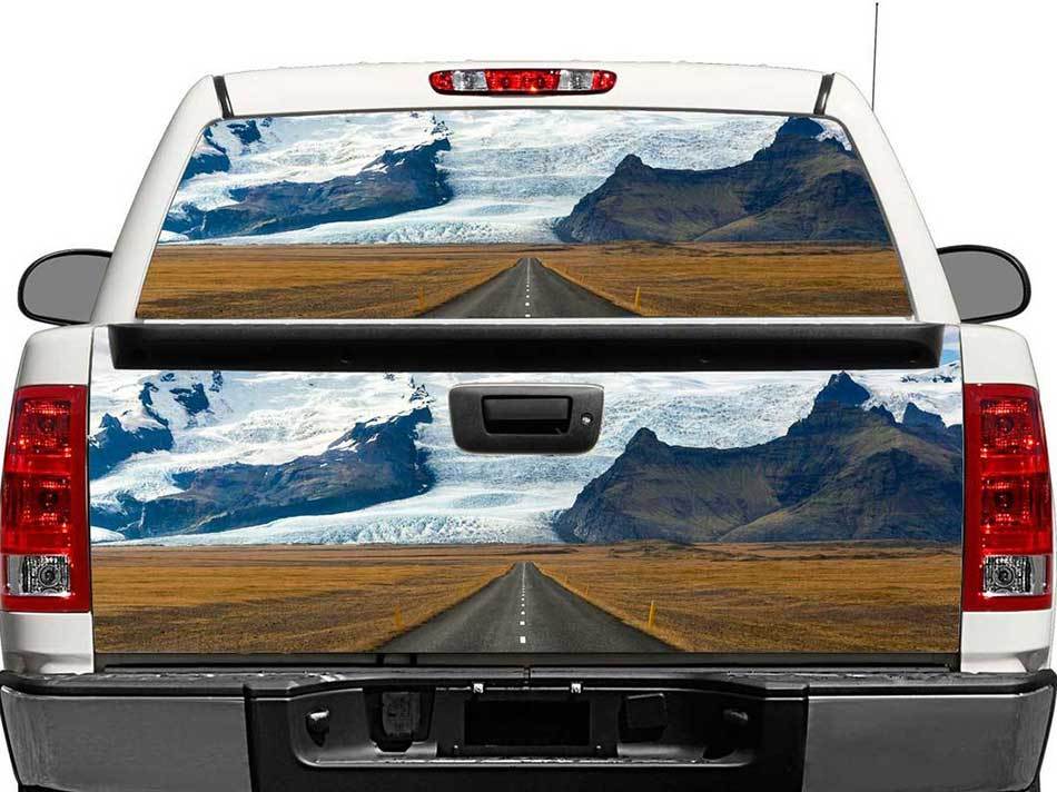 Road To The Mountains Rear Window OR tailgate Decal Sticker Pick-up Truck SUV Car