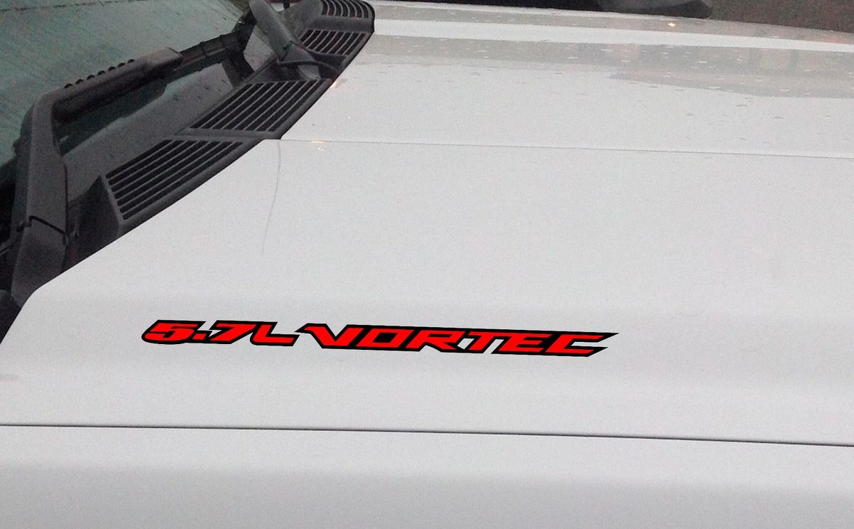 5.7L VORTEC Hood Vinyl Decal Sticker: Chevrolet Silverado GMC Sierra (Outlined)