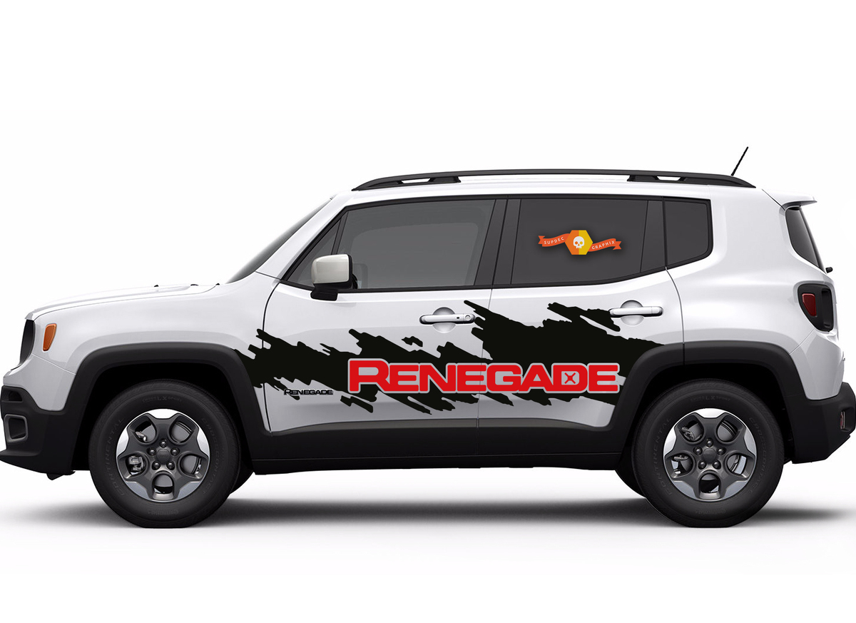 2 Color Jeep Renegade Side Splash Logo Graphic Vinyl Sticker Decal & Windshield Graphic