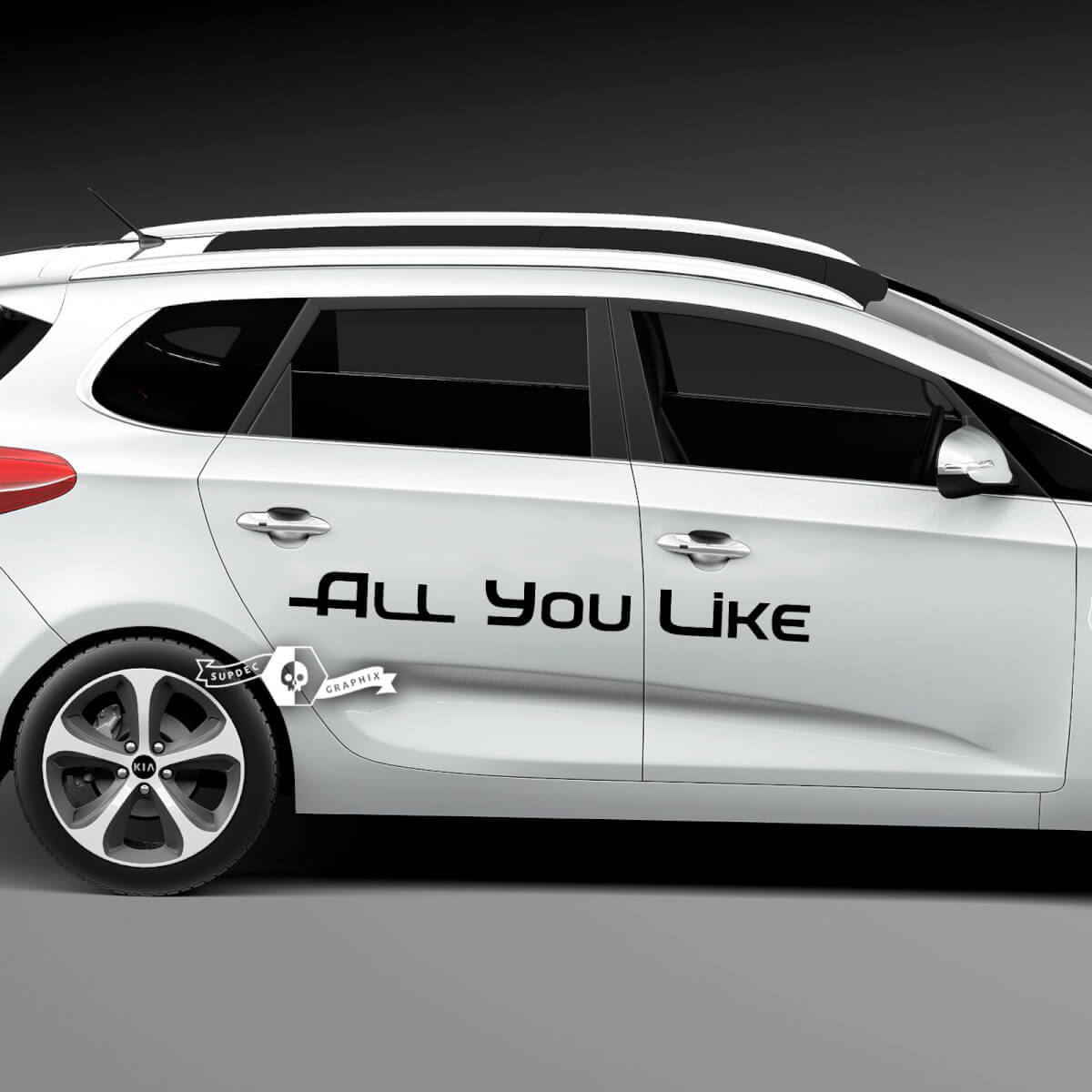 Pair Doors Lettering All You Like Emblem Logo Vinyl Decal Sticker
