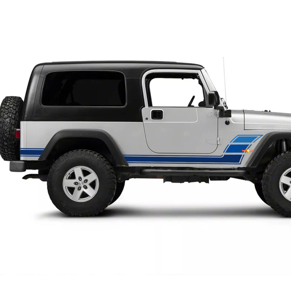 Side Retro Vintage Vinyl Decals Sticker Jeep Wrangler Rubicon Unlimited