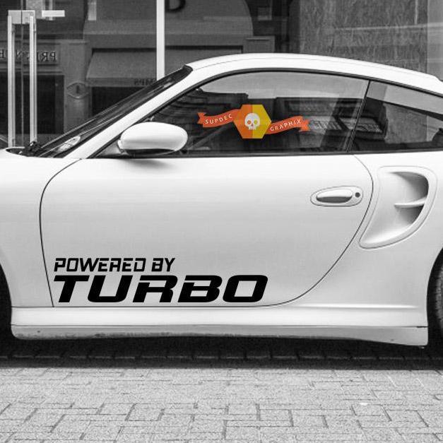 Powered By TURBO Decal Sticker Vinyl Racing Car emblem Fit Porsche 911 996 PT16