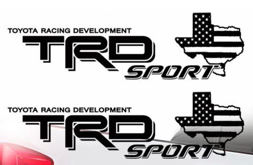 Toyota TRD Sport Texas Flag Tacoma Tundra Truck Pair Stickers Decals Vinyl Decal 2
