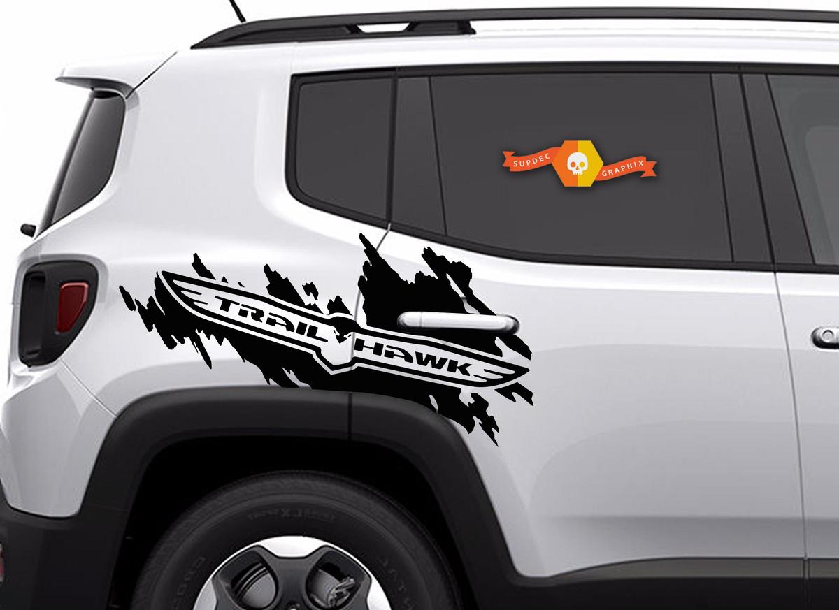 Jeep Renegade Cherokee Trail Hawk TrailHawk Side Splash Logo Graphic Vinyl Sticker Decal