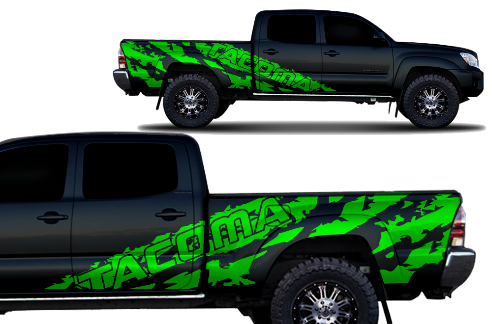 Toyota Tacoma 2005-2018 Long Bed Custom Half Side Sticker Decal Truck Wrap 4 Door