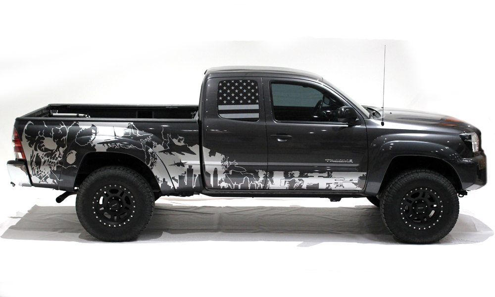 Toyota Tacoma 2005-2018 Long Bed Custom Half Side Sticker Decal Truck Wrap 4 Door