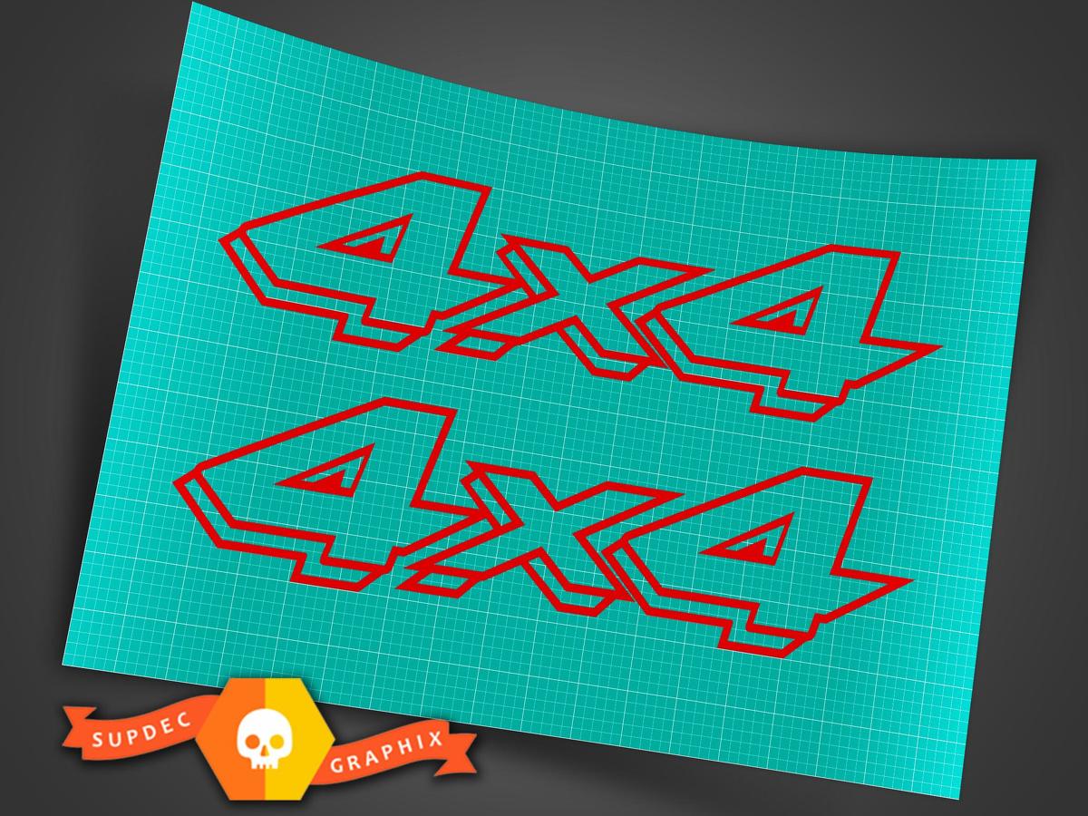 4X4 Outline Off Road Decals Sticker 4WD Truck Ford Chevy Dodge Toyota GMC Logo