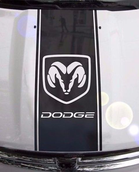 Truck vinyl Sticker Decal racing stripe Dodge Ram hood logo mopar hemi Rebel Srt Srt8