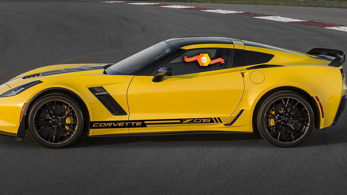 Side door Decal Graphic Sticker Kit Chevrolet Chevy Corvette Z06 C6 C7 2005-2018