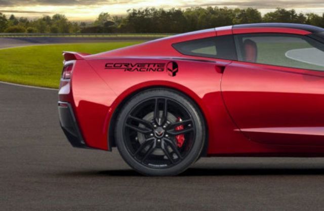  2 Chevy Corvette Racing Skull Jake Stickers Decals z06 stingray c6 c7 Set