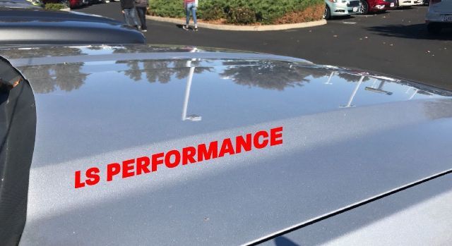 LS Performance Hood Sticker Decal Logo Chevy Cadillac Corvette Pontiac GTO Camaro Red
