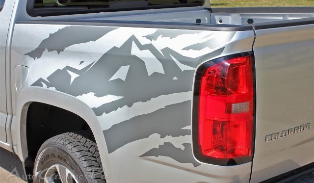 ANTERO Truck Bed Mountain Chevy Colorado Vinyl Graphic Stickers Decals Stripe 2015-2016