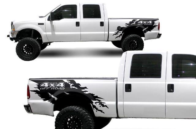 Ford F-250 (1999-2006) Kit de envoltura de calcomanías de vinilo personalizado - 4x4 Torn
