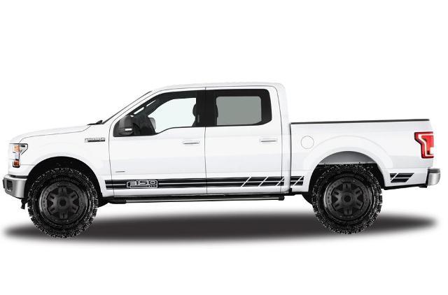 Ford F-150 (2015-2017) Supercrew 5.5 Bed Custom Vinyl Sticker Decal Wrap Kit - F150 Rocker