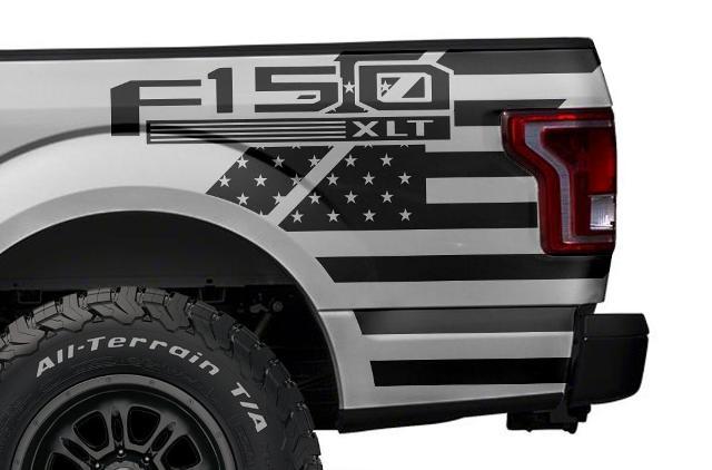 Ford F-150 (2015-2017) Vinyl Rear Sticker Decal Wrap Kit - F-150 Usa Quarter