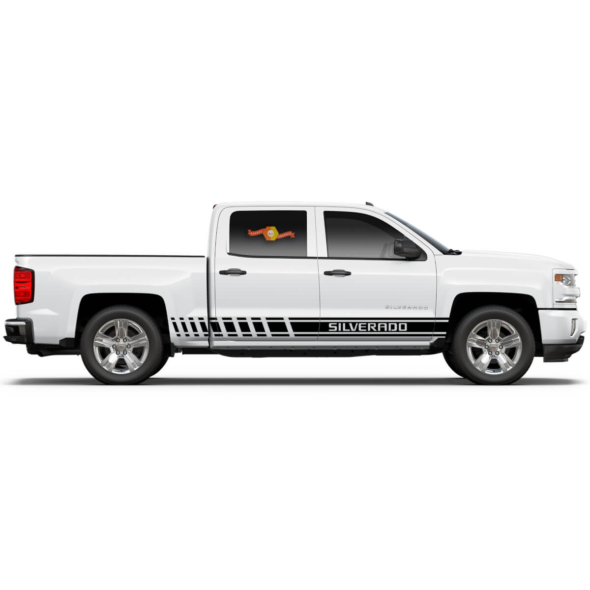 2X Multiple Color Graphics Chevrolet Silverado Car Racing Vinyl Decal Sticker