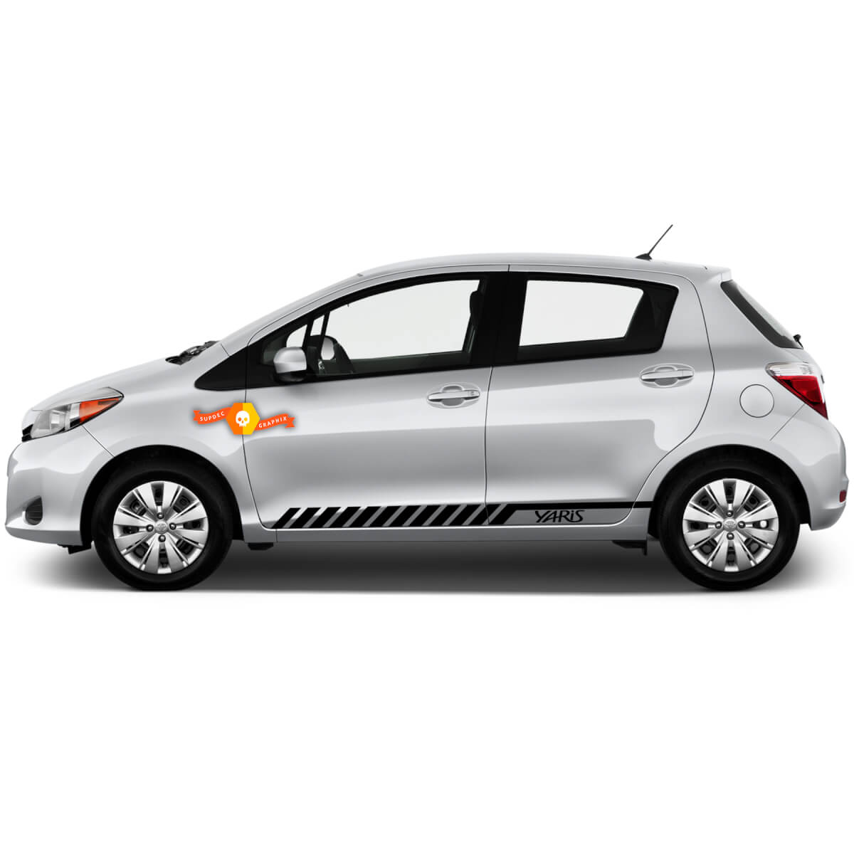 Racing Graphic Stripe Car Vinyl Decal Sticker for TOYOTA Yaris 2012 - 2018
