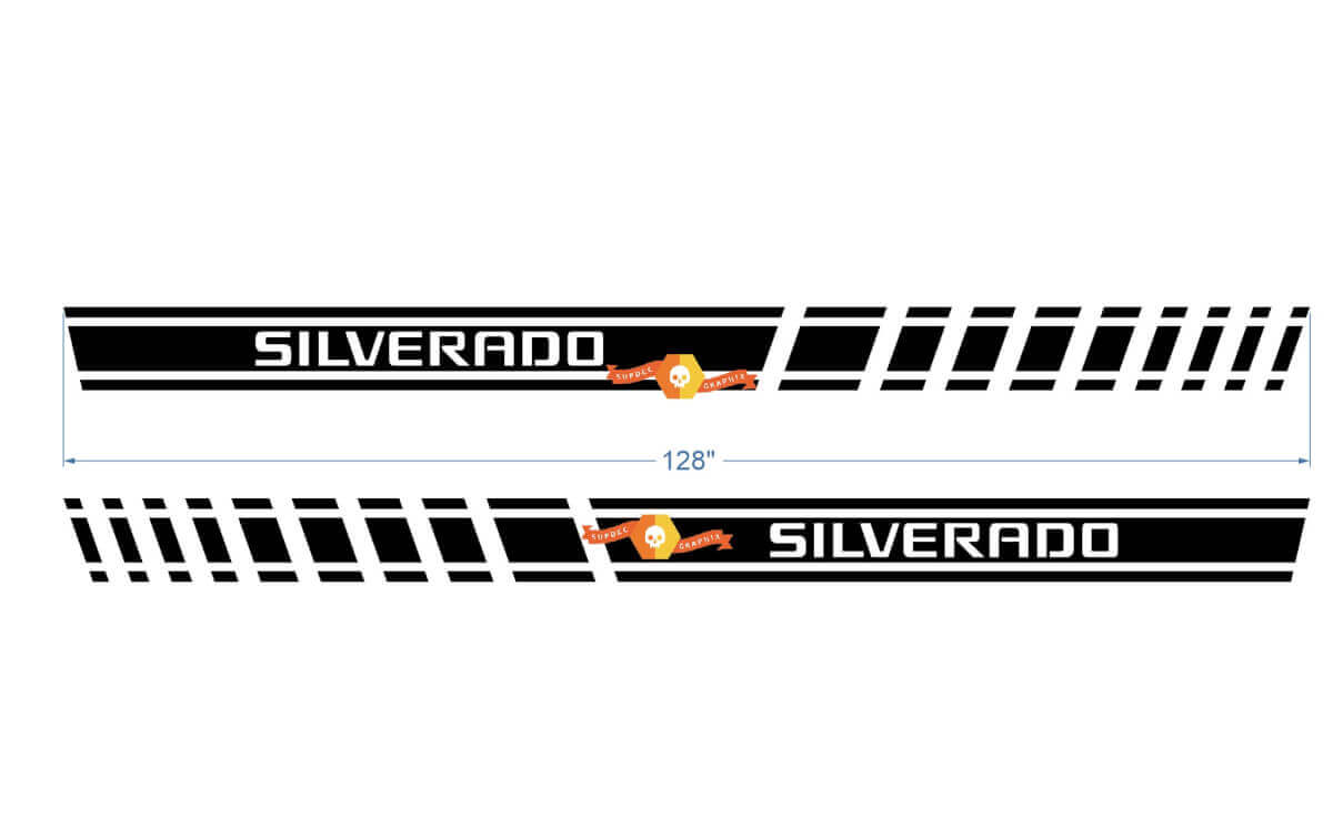 2X Multiple Color Graphics Chevrolet Silverado Car Racing Vinyl Decal Sticker 128