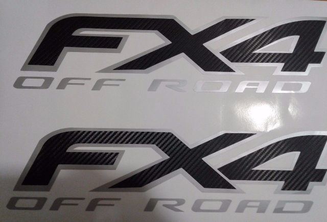 Ford fx4 off road Sticker Decal carbon fiber, sport chome truck ( SET)
