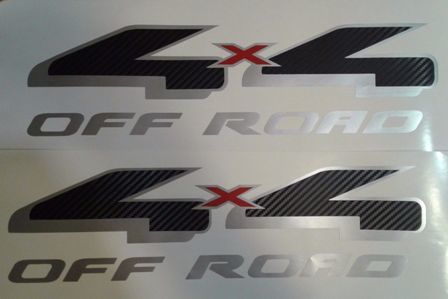 4x4 off road decal sticker fiber carbon silverado truck chevrolet (SET)