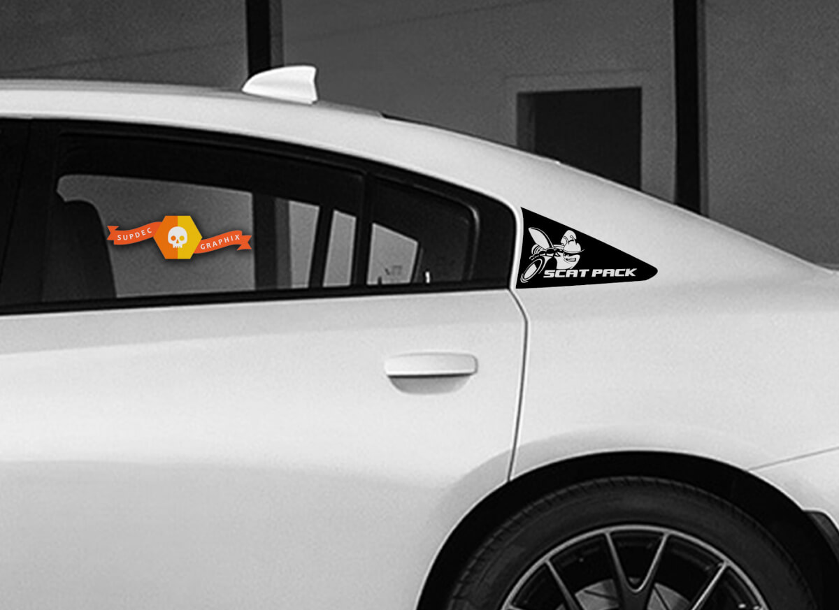 Dodge CHARGER SCAT PACK C Pillar Sticker Decal Set 2015 2016 2017 Pair Emblem Part Scatpack