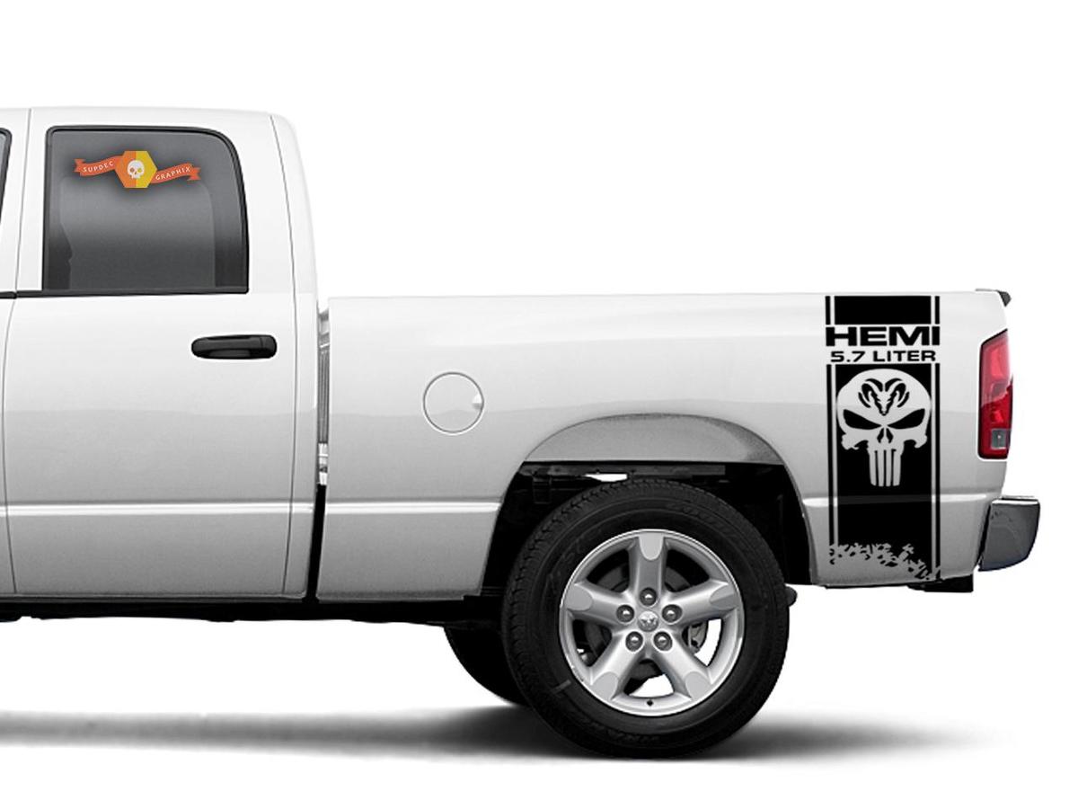 DODGE RAM HEMI 5.7L 2x DECALS for RAM 1500 2500 3500 vinyl body decals stickers