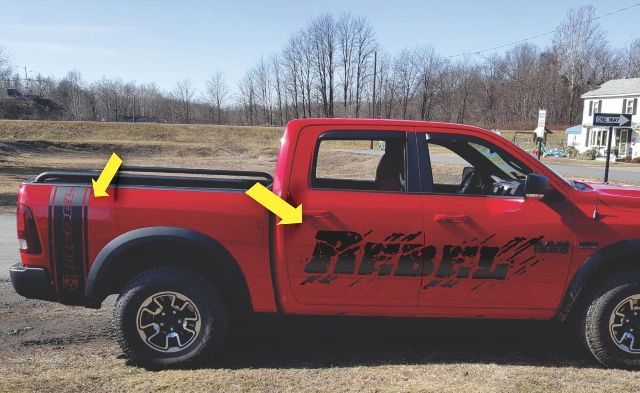4X Distressed Mud Sticker Decal Door Bed Fender Fits Dodge RAM 1500 REBEL 4x4 5.7 Hemi
