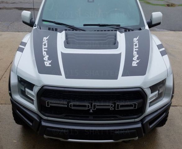 2017 Ford Raptor F-150 Dual Hood Graphic Vinyl Stripe Sticker Decal Predator Svt Rph-003