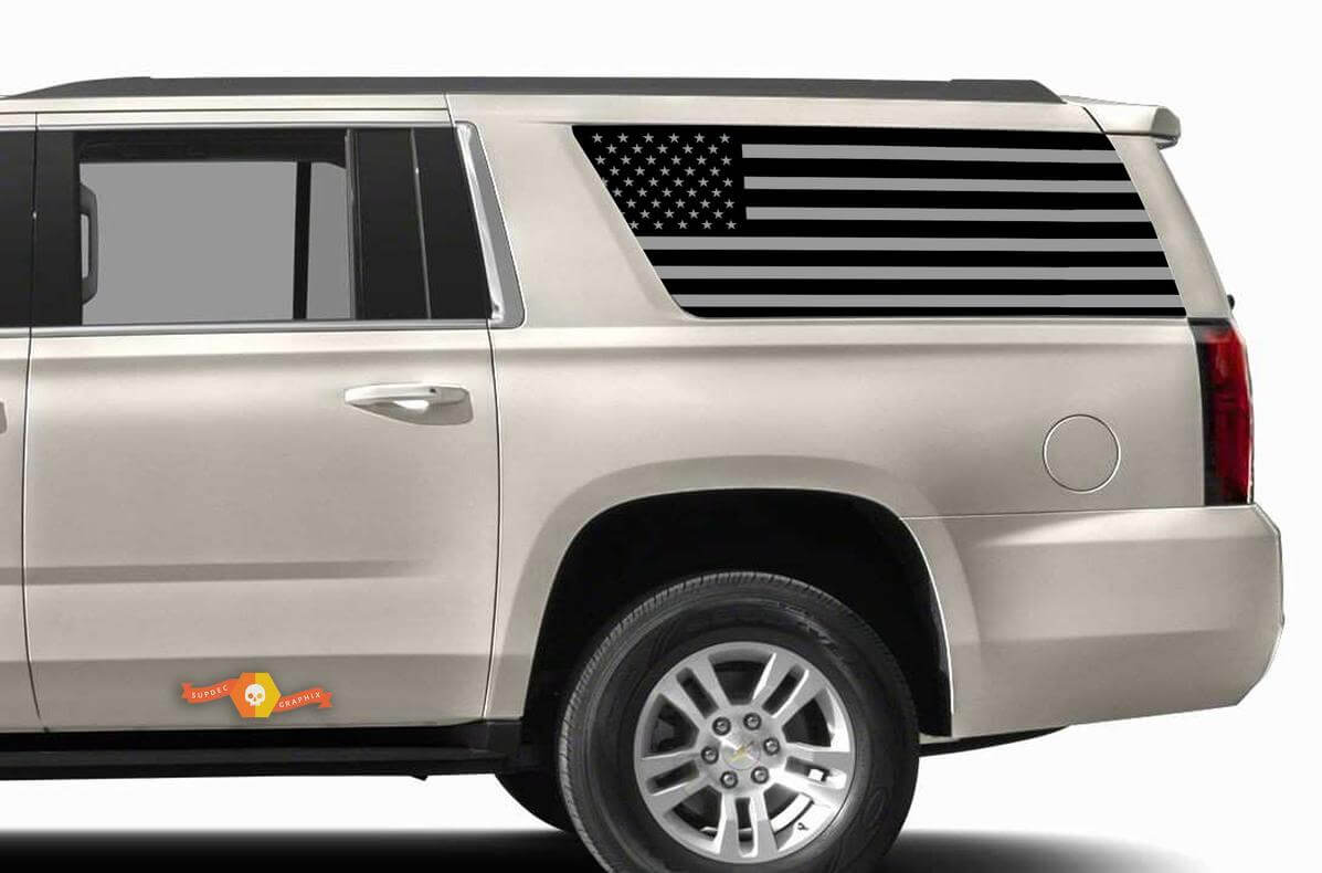 American Flag Decals Chevy Suburban - Stickers Vinyl GMC Denali Yukon Z71 XL